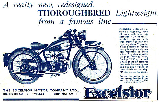 Excelsior Universal Lightweight Motor Cycle 125 cc               