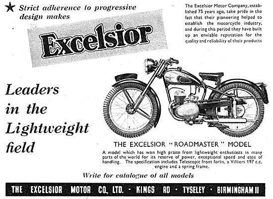 1949 Excelsior Roadmaster 197 cc Motor Cycle                     