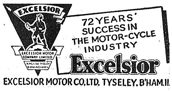 Excelsior Motor Cycles 1950 Advert                               