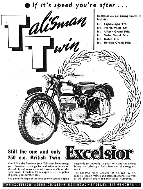 1951 Excelsior Talisman 250 cc Twin                              