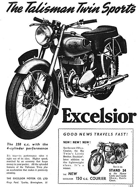 1952 Excelsior Talisman 250 Twin Advert                          
