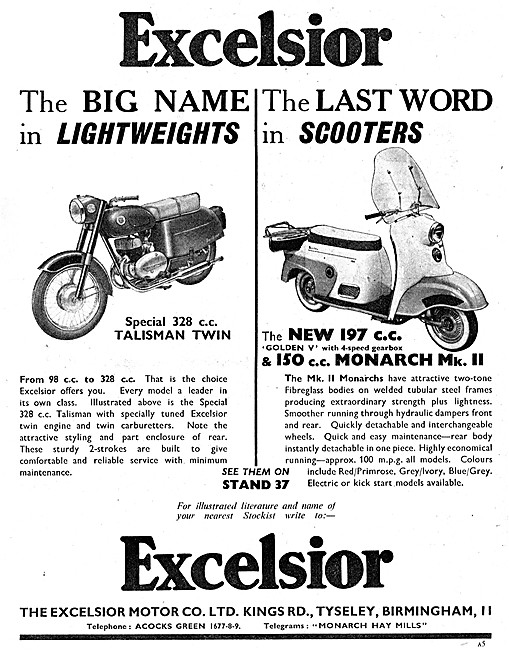 Excelsior Talisman 328 cc - Excelsior Monarch Mk.II Motor Scooter