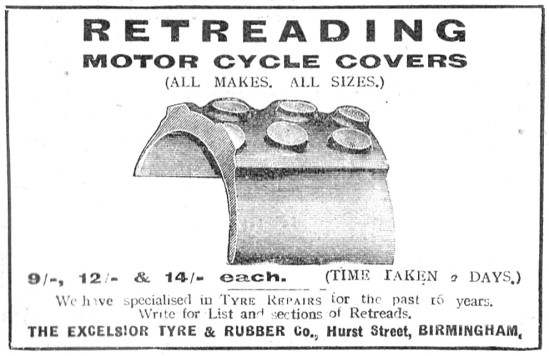 Excelsior Motor Cycle Tyre Retreads                              