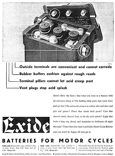 Exide Batteries For Motor Cycles                                 