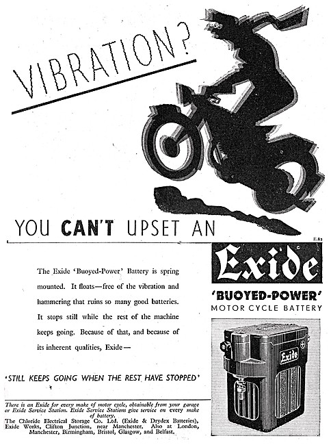 Exide Buoyed-Power Motor Cycle Batteries                         