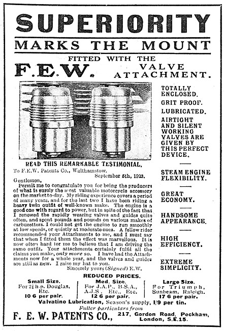 F.E.W. Valve Attachments                                         