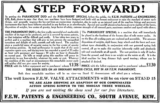 FEW Paramount Motor Cycle - F.E.W. Paramount Special 1926        