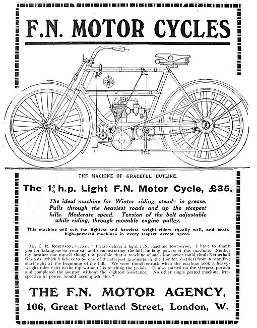 F.N.Motor Cycles - 1 3/4 hp Light F.N. Motor Cycle 1907          