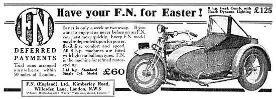 1926 F.N.8 hp Motor Cycle                                        