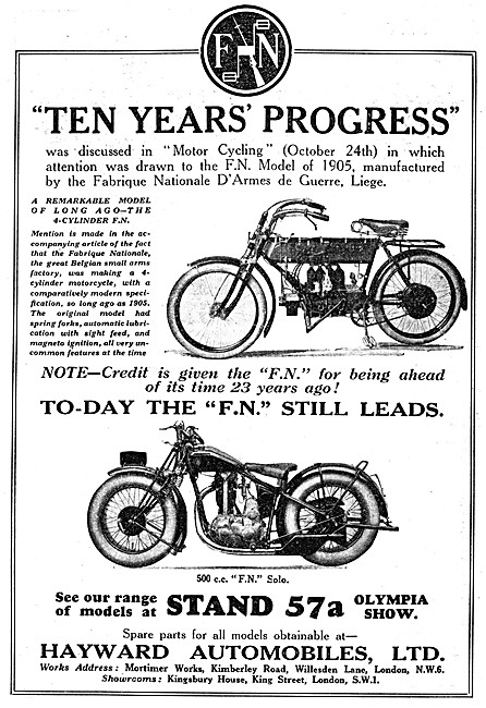 1928 F.N.500 cc Motor Cycle                                      