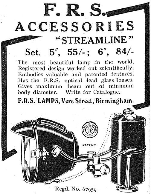  FRS Streamline Motor Cycle Lighting Sets                        