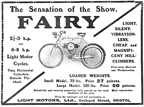 1907 Fairy Motor Cycles - Fairy Light Motor Cycles               