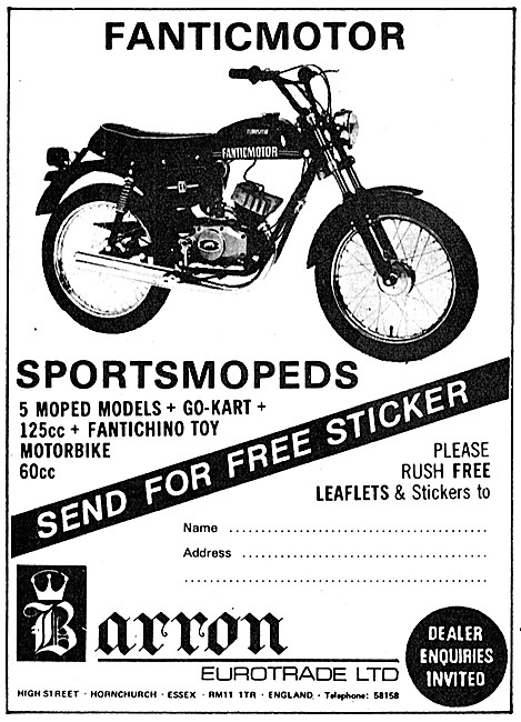 1974 Fantic Motor Cycles - Fantic Sports Mopeds                  