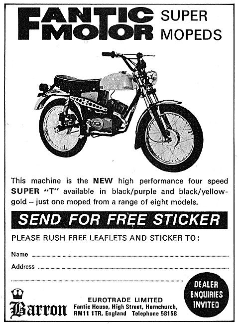 Fantic Motor Cycles - Fantic Super-T Moped                       