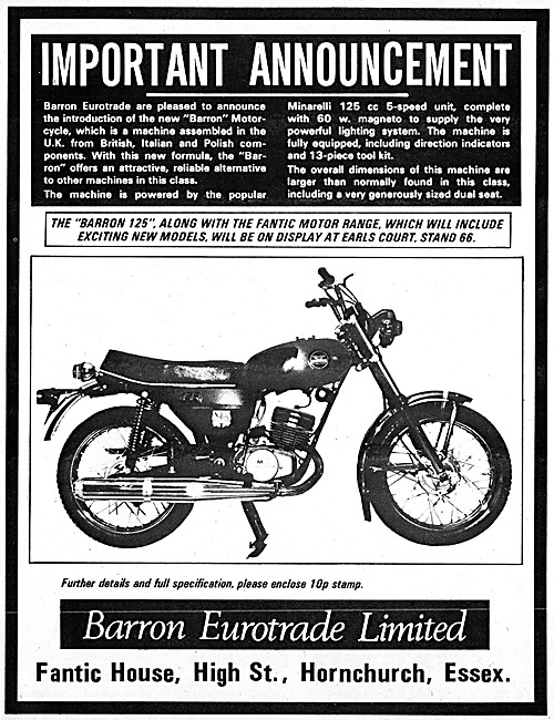 Fantic Barron 125 Motorcycle                                     