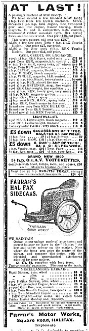 1910 Farrar Halifax Sidecar                                      