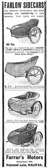 Farrar Farlow Sidecars 1914 Models                               