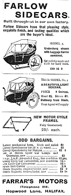 1915 Farlow Sidecars                                             