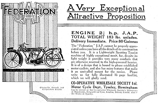 Federation Motor Cycles - Federation J.A.P. 2 /3/4 hp            
