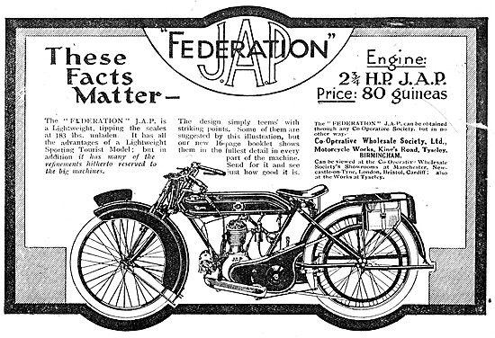 Federation J.A.P. Motor Cycles - Co-Operative Motorcycle Works   