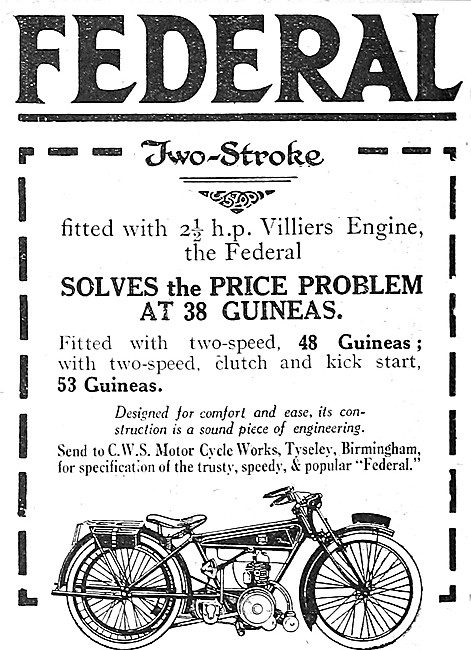 Federation Motor Cycles - Federal Two-Stroke. Co-Op Motor Cycles 