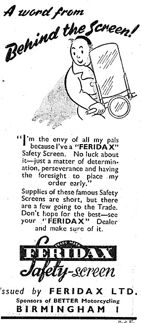 1947 Feridax Motorcycle Windscreens                              