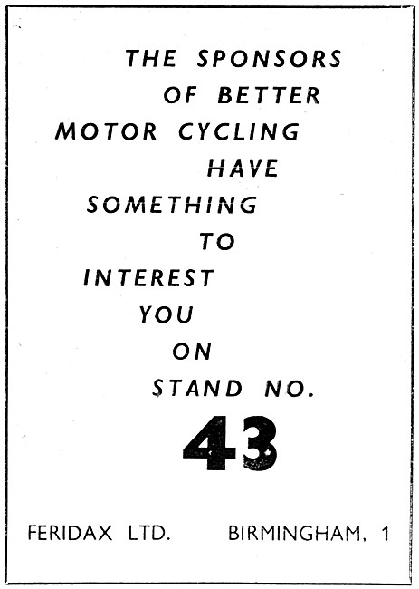 Feridax 1954 Range Of Motor Cycle Accessories                    
