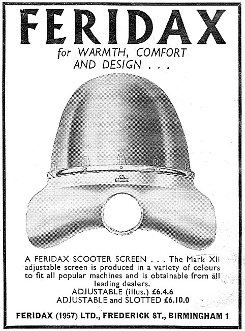 Feridax Mark XII Scooter Screen 1962                             
