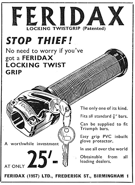 Feridax Locking Twist Grip 1962 Advert                           