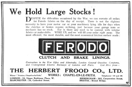 Ferodo Clutch & Brake Linings                                    