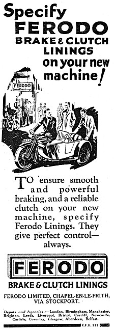 Ferodo Brake Linings - Ferodo Clutch Linings 1928 Advert         