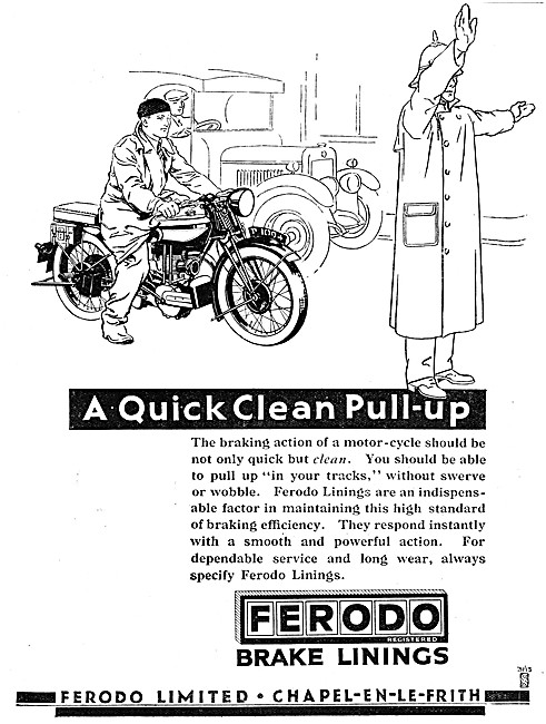 Ferodo Brake Linings 1931 Advert                                 