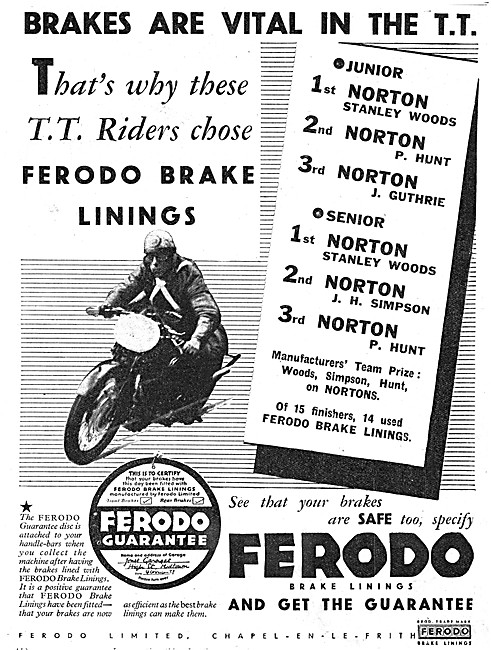Ferodo Brake Linings 1933                                        