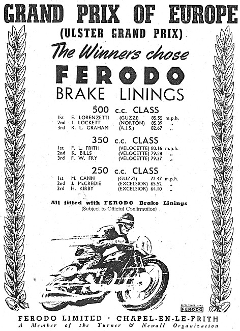 Ferodo Motorcycle Brake Linings 1948                             