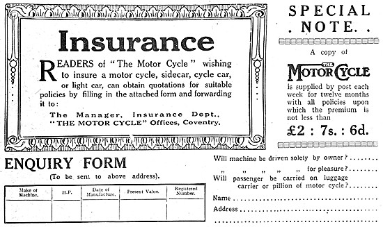 'The Motor Cycle' Insurance Policy                               