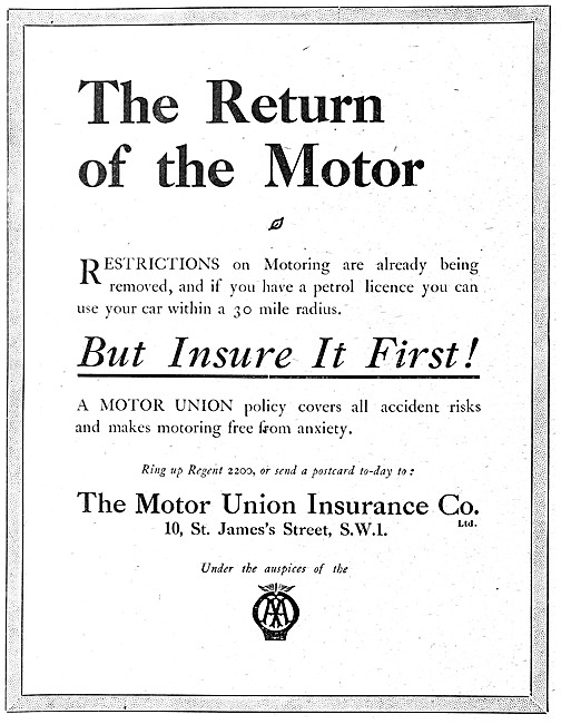 Motor Union Motor Cycle Insurance                                