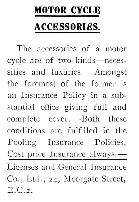 Licenses & General Motor Cycle Accessories Insurance Policies    