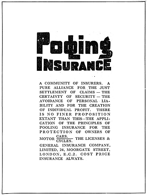 Licenses & General Motor Cycle Insurance Policies 1919           