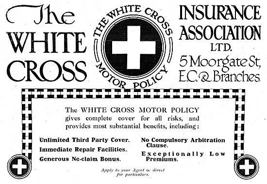 The White Cross Motor Cycle Insurance 1920 Advert                