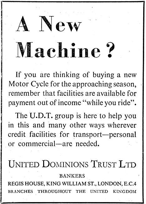 United Dominions Trust. Finance. UDT Personal Credit Facilities  