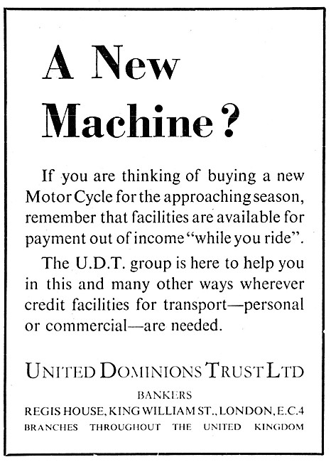 United Dominions Trust  - UDT Finance 1954                       