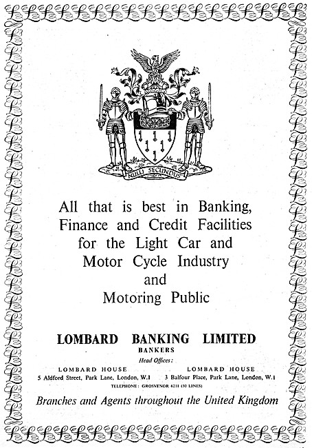 Lombard Credit Facilities 1955 Advert                            