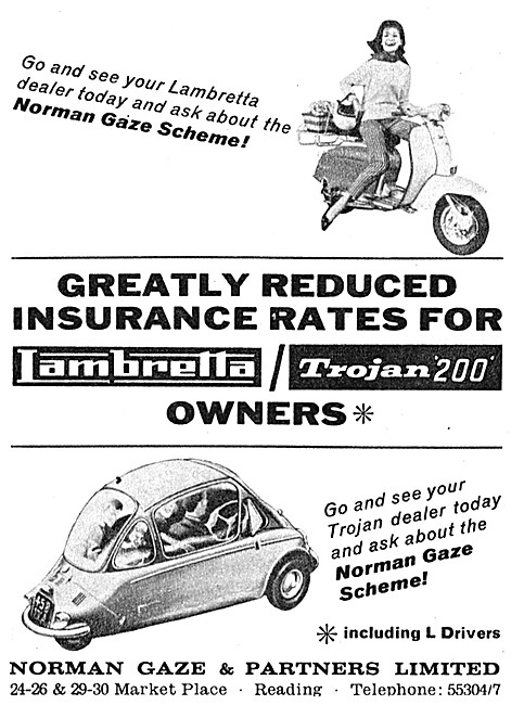 Norman Gaze Insurance Policies For Lambretta & Trojan 200        