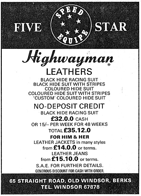 Five Star Highwayman Motorcycle Leathers                         