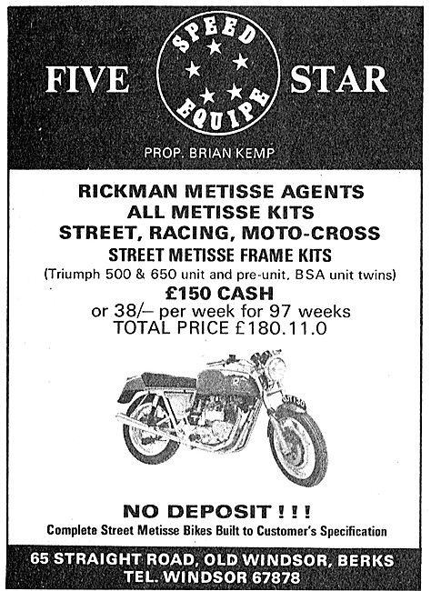 Five Star Motorcycle Parts & Accessories - Rickman Metisse       
