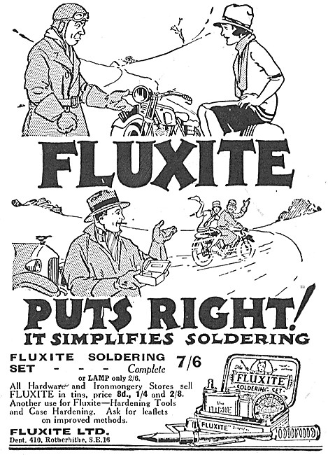 Fluxite Soldering Set 1928 Advert                                