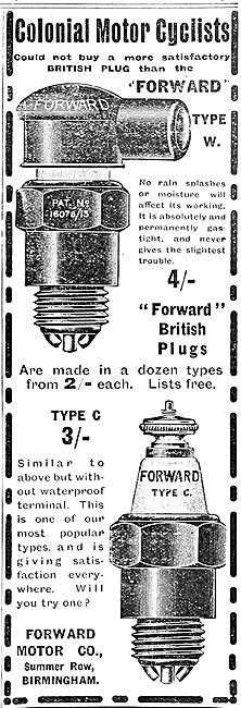 Forward Type W Spark Plugs 1914                                  