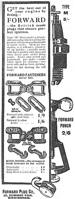 Forward Motor Cycle Parts & Accessories 1922 Advert              