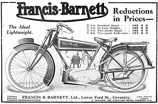 Francis-Barnett 2 3/4 hp Standard Motor Cycle 1921               