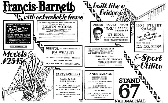 1930 Francis-Barnett Dealerships                                 